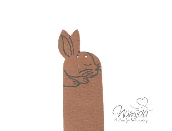 Neuheit 1 Stück – KNiCK MiCH UND NÄH MICH AN KuNSTLEDER LABEL – Hasi BELLA