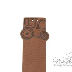 Sonderaktion 1 Stück - KNiCK MiCH UND NÄH MICH AN KuNSTLEDER LABEL - TRAKTOR