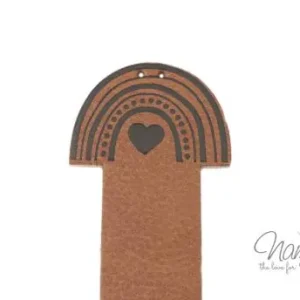 1 Stück - KNiCK MiCH UND NÄH MICH AN KuNSTLEDER LABEL - RAINBOW Neu