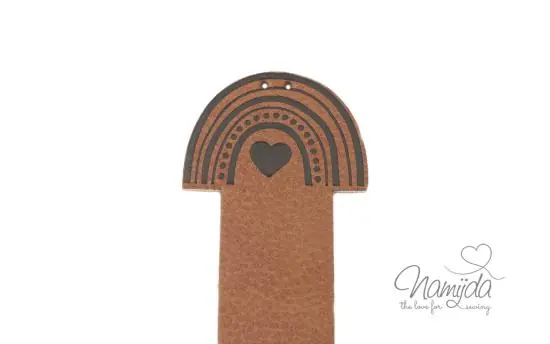 1 Stück – KNiCK MiCH UND NÄH MICH AN KuNSTLEDER LABEL – RAINBOW Neu