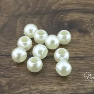 10 Stück ♥ KUNSTSTOFF PERLEN GLÄNZENT - CREME - 8x10mm ♥ Nur Für Kurze Zeit
