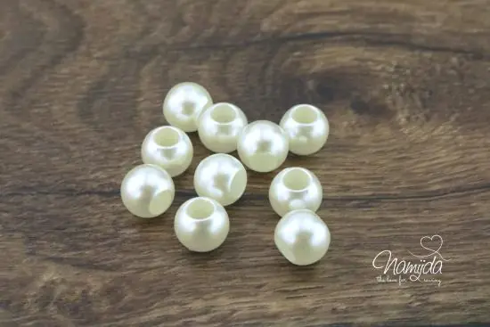 10 Stück ♥ KUNSTSTOFF PERLEN GLÄNZENT – CREME – 8x10mm ♥ Nur Für Kurze Zeit