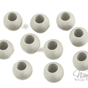 Abverkauf 10 Stück ♥ KUNSTSTOFF PERLEN - HELLGRAU - 10x11mm ♥