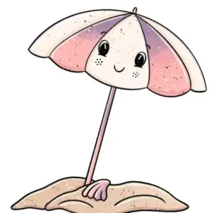 Expressversand 1 Stück - BÜGELBILD SONNENSCHIRM BEACHTIME 17,5x15cm