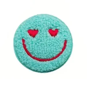 1 Stück - SMILEY MINT CHENILLE PATCH Saisonangebot