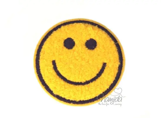 1 Stück – SMILEY GELB CHENILLE PATCH Sonderaktion