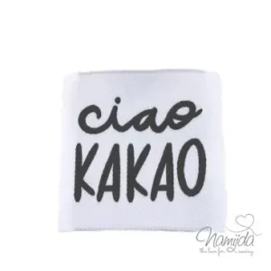 Geprüft 1 STCK. ♥ XL NAMIJDA EP WEBETIKETTEN - CIAO KAKAO - WEISS ♥