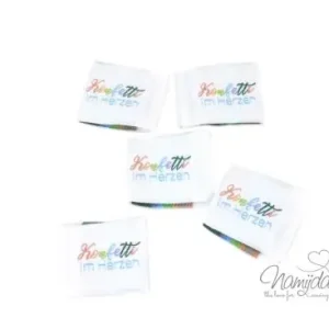 Neu Im Sortiment 5 STCK. ♥ NAMIJDA EP WEBETIKETTEN - KONFETTI IM HERZEN ♥