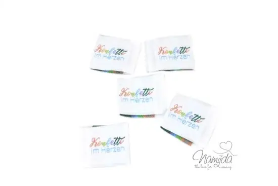 Neu Im Sortiment 5 STCK. ♥ NAMIJDA EP WEBETIKETTEN – KONFETTI IM HERZEN ♥