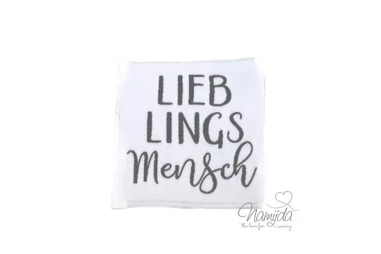 Hochwertig 1 STCK. ♥ XL NAMIJDA EP WEBETIKETTEN – LIEBLINGSMENSCH – WEISS ♥