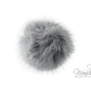 Schneller Versand 1 Stück XL FeLLbommel - GRAU - 11cm