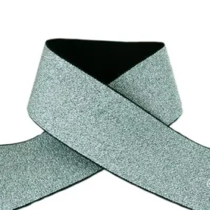 1 MTR. Soft Glitzer Gummiband 40mm MINT Bestpreis