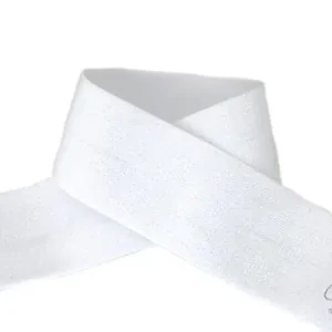 Super-Preis 1 MTR. Soft Glitzer Gummiband 40mm NATUR WEISS