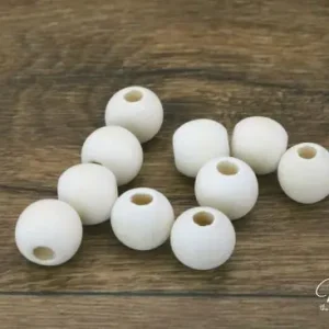 Super-Preis 10 STÜCK ♥ HOLZ PERLEN NATUR - 14mm ♥