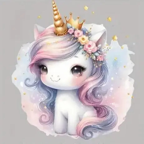 Sonderaktion 1 Stück – BÜGELBILD UNICORN 21cm x 18cm