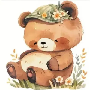 Heißes Angebot 1 Stück - BÜGELBILD TEDDYBÄR MT MÜTZE 20cm x 21cm