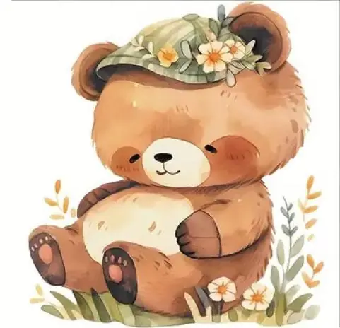 Heißes Angebot 1 Stück – BÜGELBILD TEDDYBÄR MT MÜTZE 20cm x 21cm