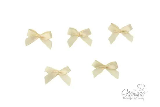 5 ♥ LiTTLE BOWS VANILLE – 19x16mm ♥ Preisreduziert