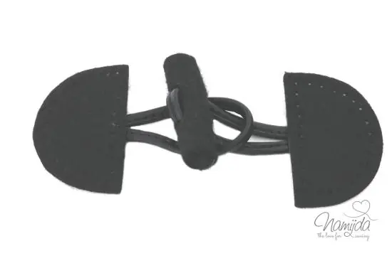 1 Stück ♥ FILZ Dufflecoat-Verschluss – SCHWARZ – Knebelknopf – zweiteilig ♥ Premium