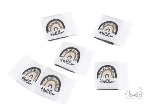 Versand Am Gleichen Tag 5 STCK. ♥ NAMIJDA EP WEBETIKETTEN – NATURAL RAINBOW HELLO ♥