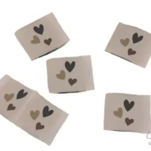 5 STCK. ♥ NAMIJDA EP WEBETIKETTEN - NATURAL HERZCHEN ♥ Saisonangebot