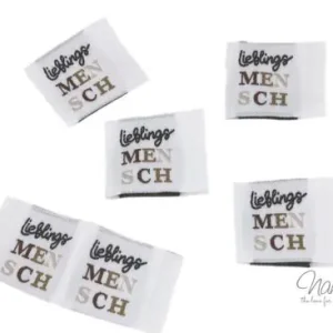 5 STCK. ♥ NAMIJDA EP WEBETIKETTEN - NATURAL Lieblingsmensch ♥ Mega-Angebot