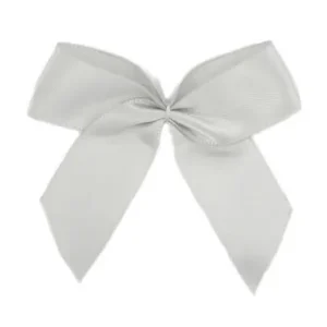 Geld-Zurück-Garantie 1 Stück - XL SATIN SCHLeife - HELLGRAU - 6,5cm