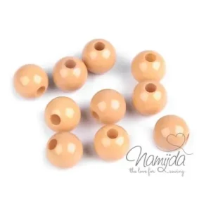 10 STüCK ♥ KUNSTOFFPERLEN BEIGE - Ø 16 mm ♥ Heißes Angebot