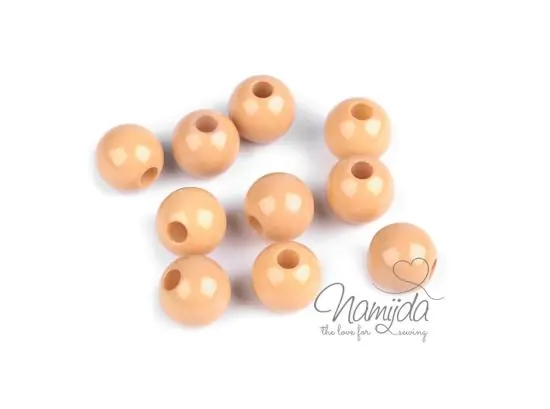 10 STüCK ♥ KUNSTOFFPERLEN BEIGE – Ø 16 mm ♥ Heißes Angebot
