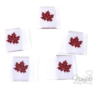 Geprüft 5 STCK. ♥ NAMIJDA EP WEBETIKETTEN - HERBSTLIEBE AHORNBLATT ♥