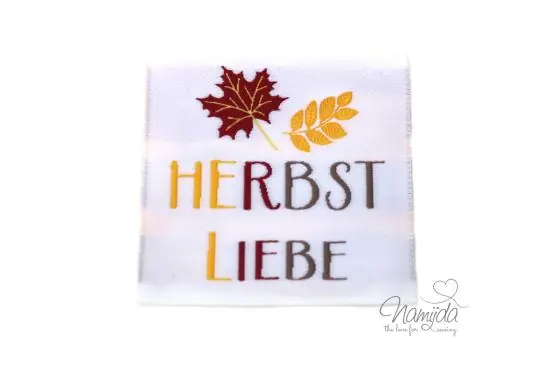 1 STCK. ♥ XL NAMIJDA EP WEBETIKETTEN – HERBSTLIEBE ♥ Versand Am Gleichen Tag