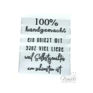 Mega-Angebot 1 STCK. ♥ XL NAMIJDA EP WEBETIKETTEN - 100% handgemacht ... WEISS ♥