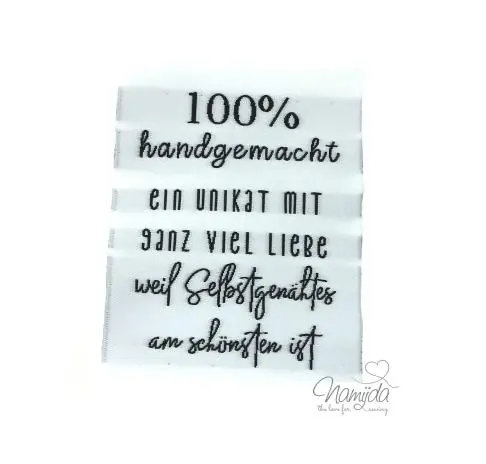 Mega-Angebot 1 STCK. ♥ XL NAMIJDA EP WEBETIKETTEN – 100% handgemacht … WEISS ♥
