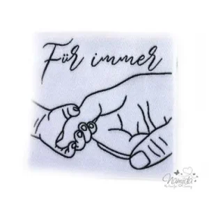 1 STCK. ♥ XL NAMIJDA EP WEBETIKETTEN - FÜR IMMER - WEISS ♥ Sonderaktion