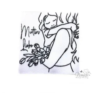 1 STCK. ♥ XL NAMIJDA EP WEBETIKETTEN - MUTTER LIEBE - WEISS ♥ Preis Gesenkt