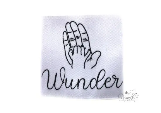 1 STCK. ♥ XL NAMIJDA EP WEBETIKETTEN – WUNDER – WEISS ♥ Preis Gesenkt