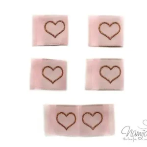 5 STCK. ♥ NAMIJDA EP WEBETIKETTEN - HERZ OUTLINE GLiTZER RoSEGOLD ♥ Finale Aktion