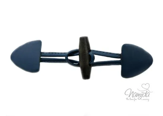 Ab Werk 1 Stück ♥ Dufflecoat-Verschluss f. Kinder – JEANS – Knebelknopf – zweiteilig ♥ –