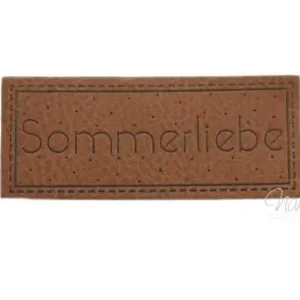 1 Stück - SOFT KuNSTLEDER LABEL - Sommerliebe - AUFNÄHER MIT VORGEDRUCKTER NÄHNAHT - 25mm x 60mm Bestseller
