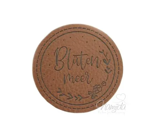 1 Stück – SOFT KuNSTLEDER LABEL – Blüten meer – AUFNÄHER MIT VORGEDRUCKTER NÄHNAHT – 45mm x 45mm Top-Preis