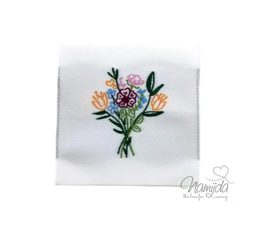 Markenware 1 STCK. ♥ XL NAMIJDA EP WEBETIKETTEN – BLuMeNSTRauß – WEISS ♥