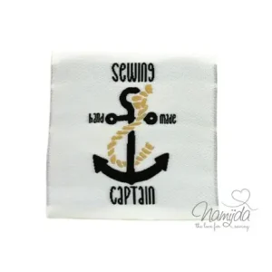1 STCK. ♥ XL NAMIJDA EP WEBETIKETTEN - SEWING CAPTAIN - WEISS ♥ Im Trend