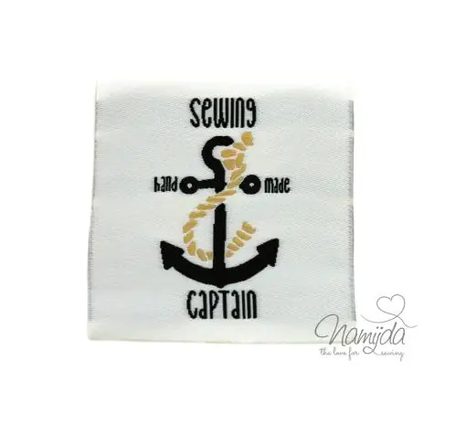 1 STCK. ♥ XL NAMIJDA EP WEBETIKETTEN – SEWING CAPTAIN – WEISS ♥ Im Trend