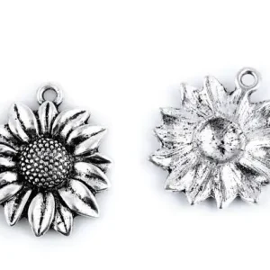 1 Stück - SoNNENBLUME ANHäNGER - SiLBER - 23x27mm Knallerangebot