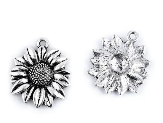 1 Stück – SoNNENBLUME ANHäNGER – SiLBER – 23x27mm Knallerangebot