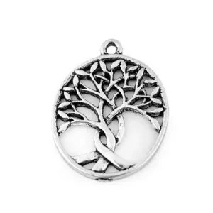 1 Stück - LEBENSBAUM ANHäNGER - SiLBER - 24x32 mm Neue Kollektion