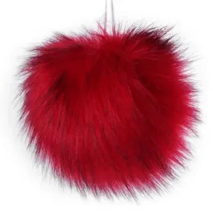 1 Stück XL FeLLbommel - ROT/SCHWARZ MELIERT - 10cm Super-Preis