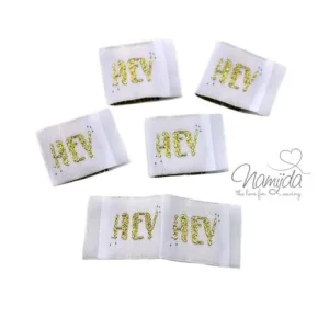 Jetzt Bestellen 5 STCK. ♥ NAMIJDA EP WEBETIKETTEN - HEY GOLD ♥