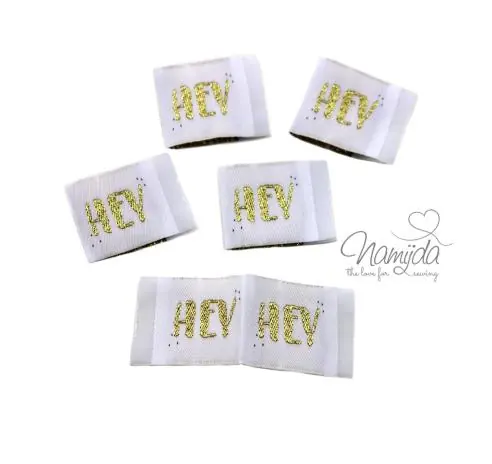 Jetzt Bestellen 5 STCK. ♥ NAMIJDA EP WEBETIKETTEN – HEY GOLD ♥