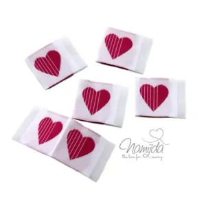 5 STCK. ♥ NAMIJDA EP WEBETIKETTEN - HERZ PINK ♥ Kostenfreie Lieferung